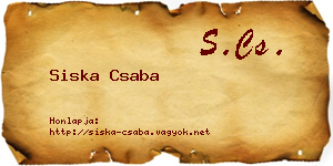 Siska Csaba névjegykártya