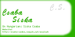 csaba siska business card